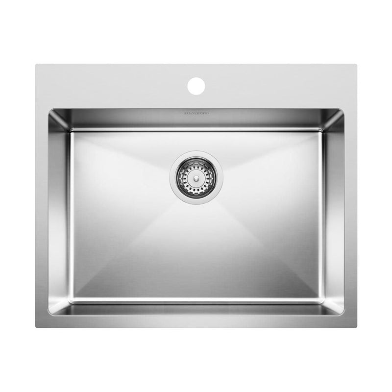 Quatrus R15 25-in Single Bowl Dual Mount Stainless Steel Kitchen Sink T8970