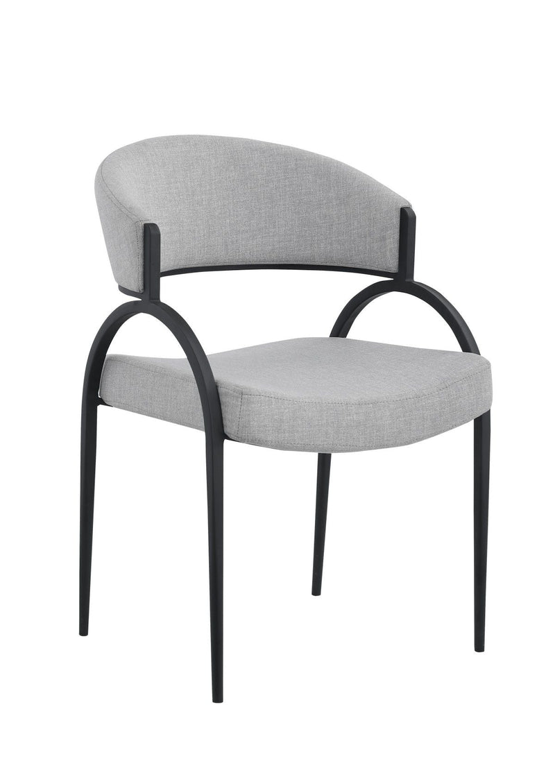 Alara Cream/Black Fabric Upholstered Dining Chair, 2-pc H126