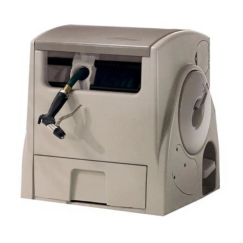 Powerwind Auto Power Rewind Hose Reel, Light Taupe M1273