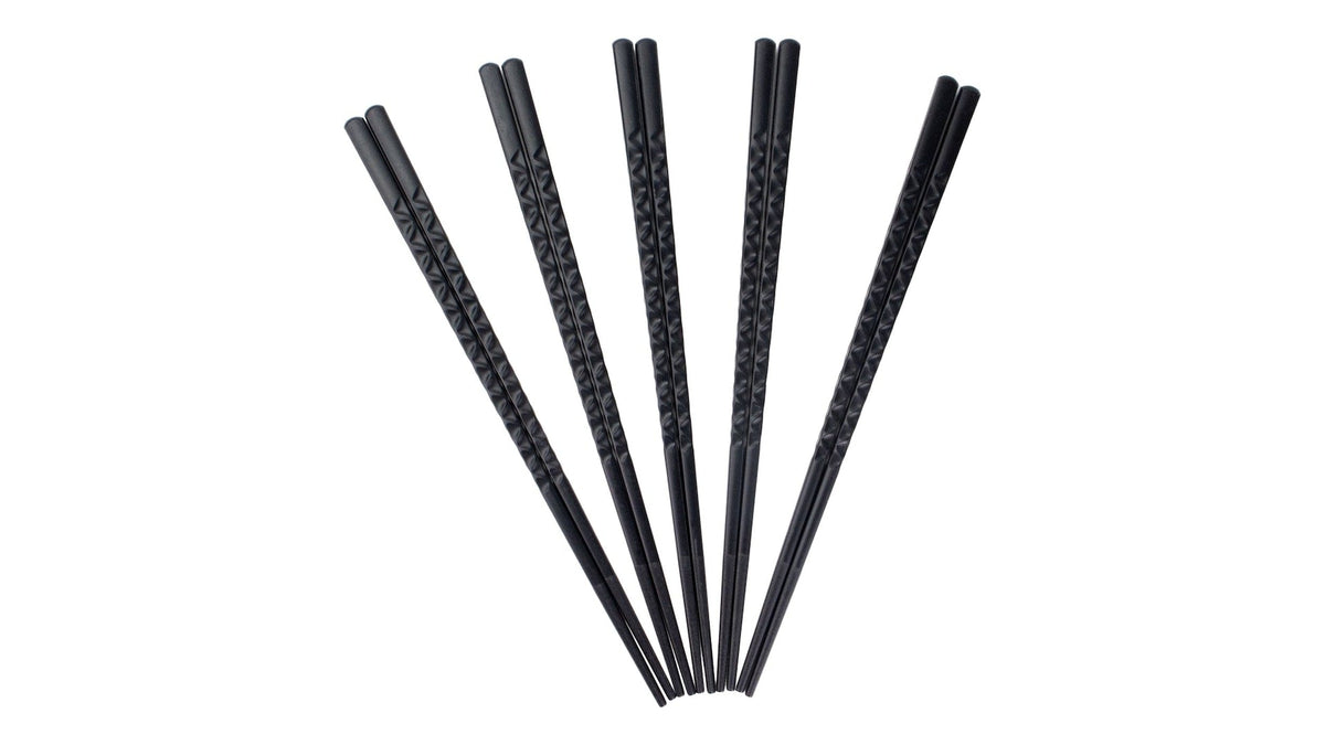 Black Dishwasher Safe Chopsticks, Serves 5, 10-pc