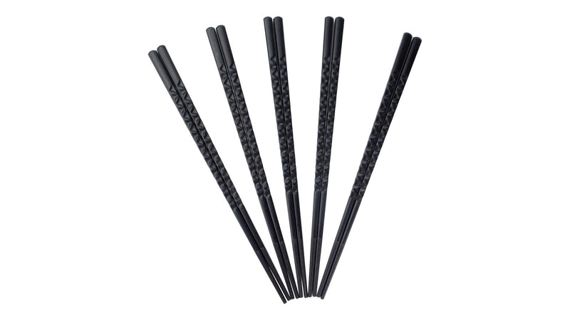 Black Dishwasher Safe Chopsticks, Serves 5, 10-pc J1102
