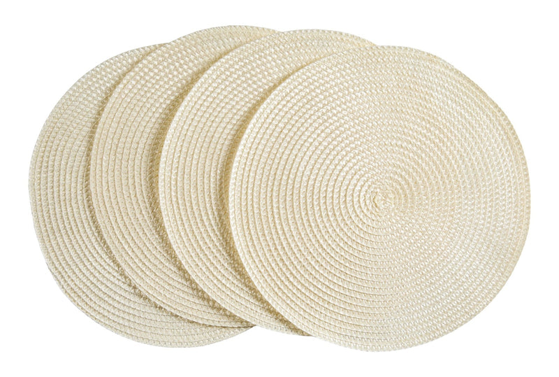Braided Round Placemats, Cream, 4-pk E602