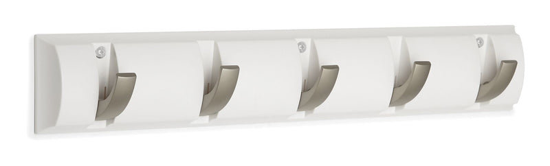 Clement Steel 5-Hook Flip Down Rail, White, 20-in P8426