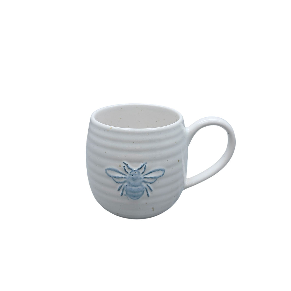 Durable Stoneware Bee Mug, White, 14-oz
