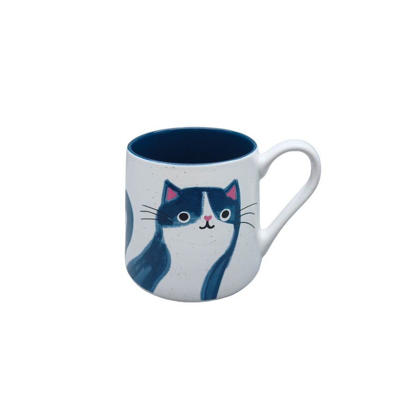 Durable Stoneware Cat Mug, Blue, 18-oz Y2980