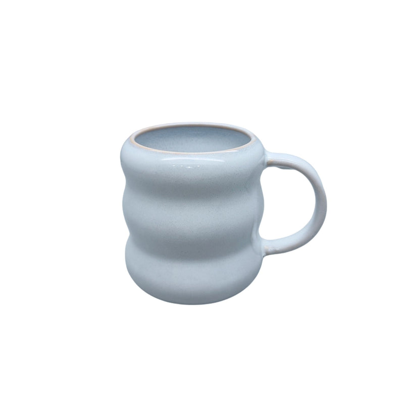 Durable Stoneware Ripple Mug, White, 14-oz Y5912