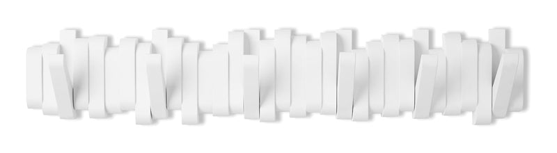 Flemington Steel 6-Hook Flip Down Rail, White, 24-in S7576
