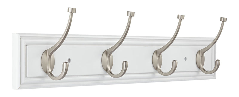 Galena Stainless Steel 4-Hook Pill Top Rail, White/Silver, 27-in Z3289