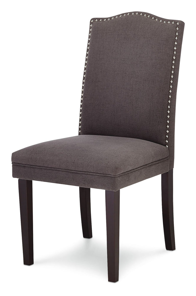 Regent Nailhead Upholstered Dining Chairs with Solid Wood Legs (2-Piece Set), Grey K0026