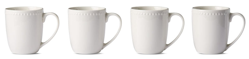 Whitworth Porcelain Mug Set, White, 4-pk O400
