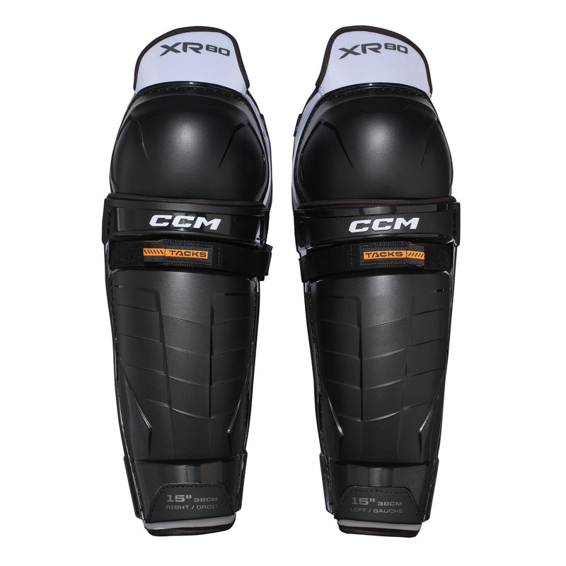 Tacks XR80 Hockey Shin Guards, Junior, Black/White, Assorted Sizes I4580