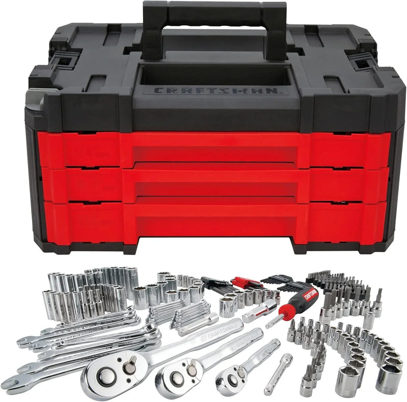 262-Piece Mechanic Tool Set, Master Socket Set with 3-Drawer VERSASTACK Tool Box, SAE/Metric Set (CMMT45309) A5002