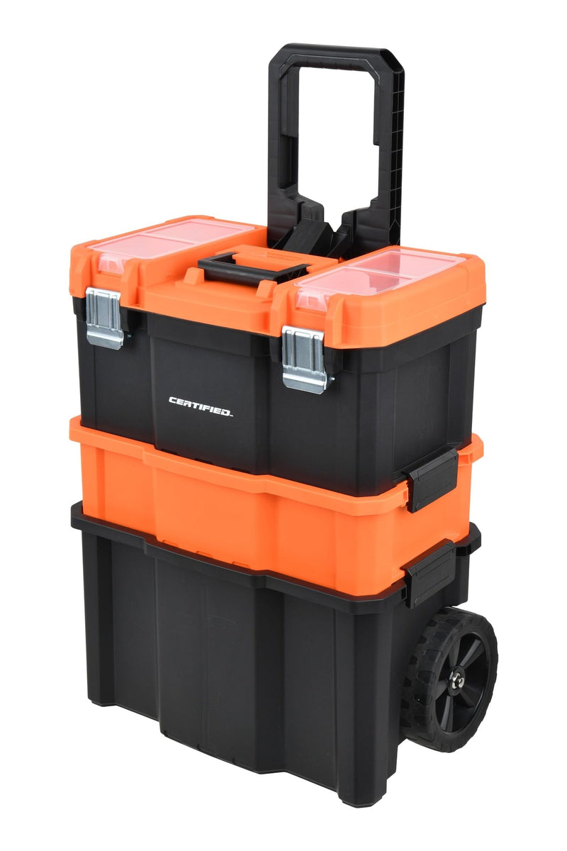 Rolling Mobile Toolbox with 2 Organizers, Orange I1970