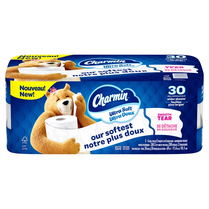 Charmin Ultra Soft Toilet Paper Jumbo Rolls, 30 x 200 Sheets I2064