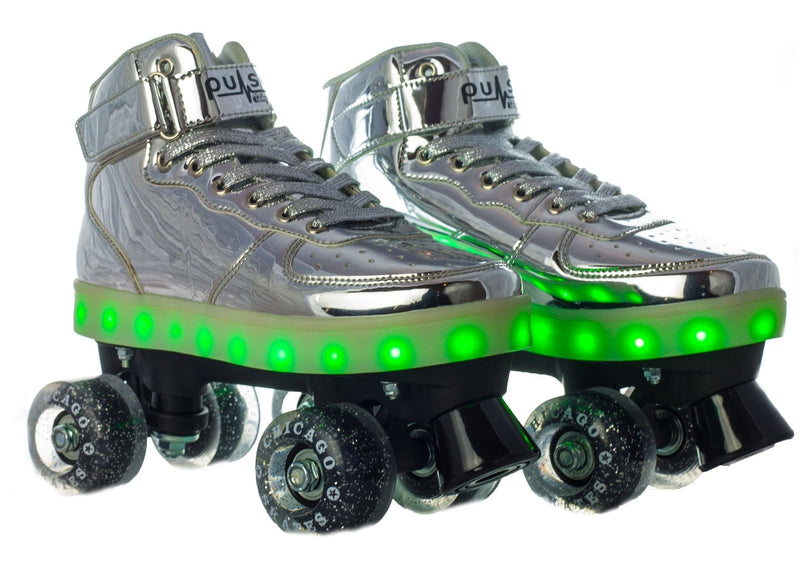 Pulse LED Light Up Rollerskates, Silver D4639