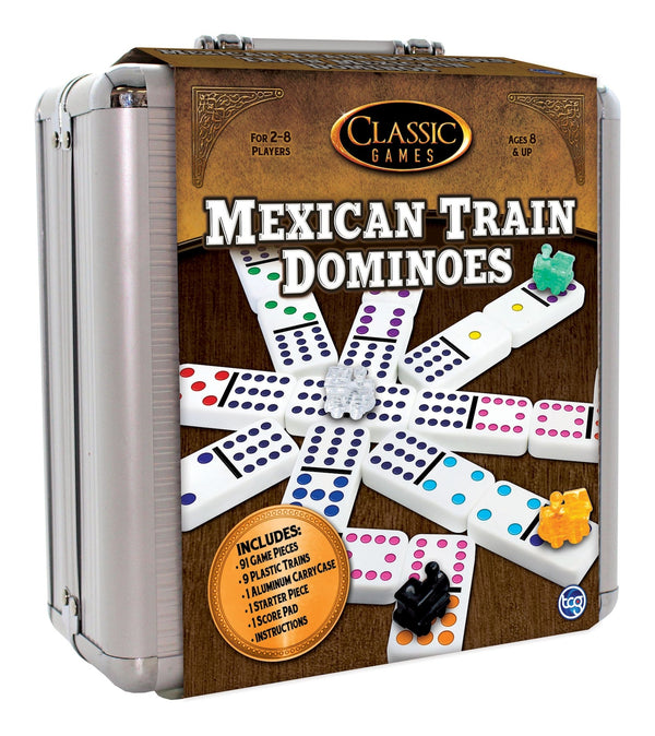 Classic Games Mexican Train Dominos Game Set In Aluminum Carrying Case, Ages 8+ K6651