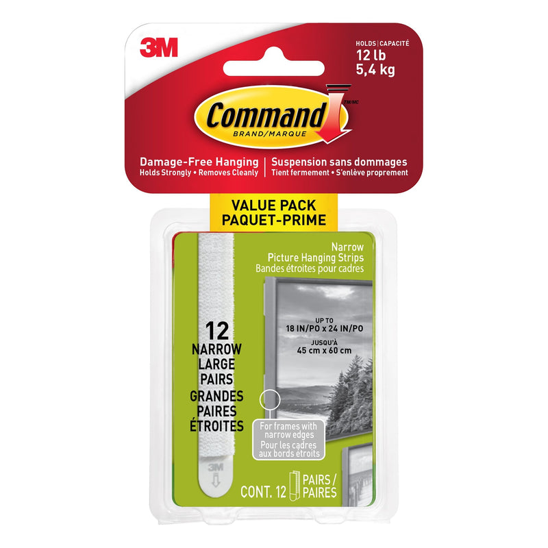 12-lb Narrow Picture Hanging Strips Value Pack E1578