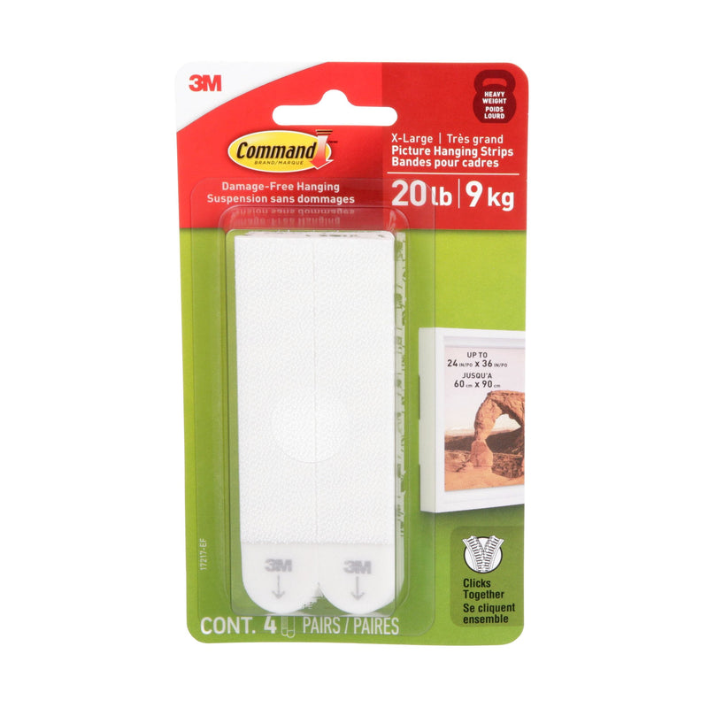20-lb White Picture Hanging Strips, Pairs, X-Large Strips Q8525