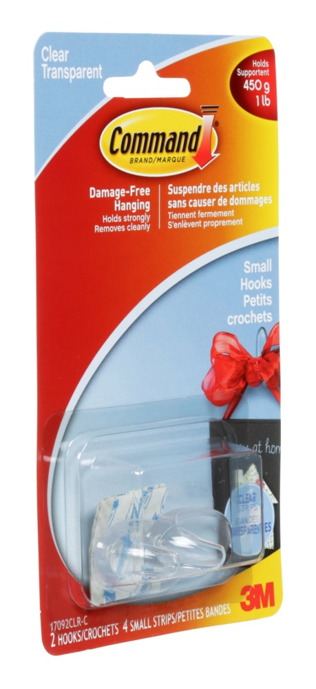 Clear Hook and Strips, Damage Free Hanging, 1-lb Capacity O6810