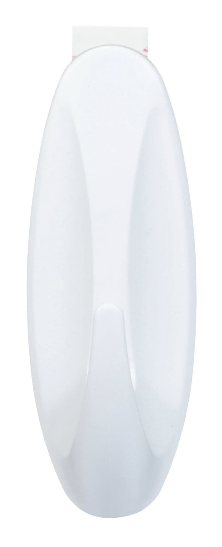 Large Designer Hook with Adhesive Strips, White, 5-lbs, 1 Strip per Pack T6566