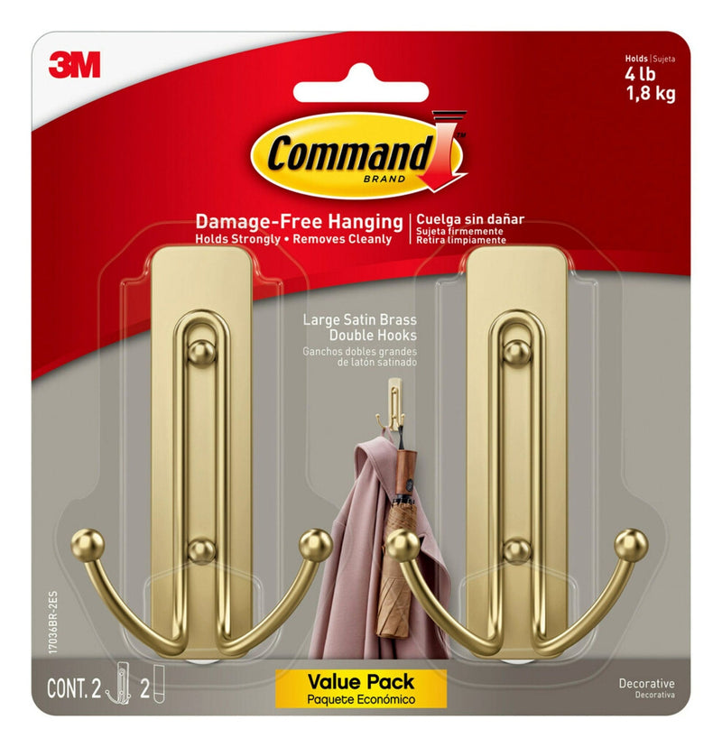 Large Satin Brass Hooks S9001