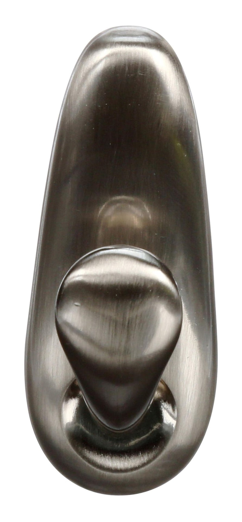 Medium Decorative Metal Hook with Adhesive Strips, Brushed Nickel, 3-lbs, 1 Strip per Pack D6142