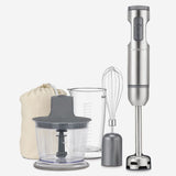 SmartStick 2-Speed Corded Hand Blender with Chopper & Whisk Attachments, Stainless Steel