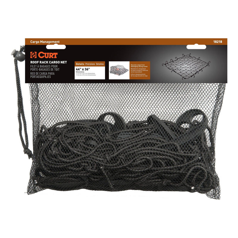 18218 Elastic Cargo Net with Hooks for Roof Basket, 44 x 36-in B3997