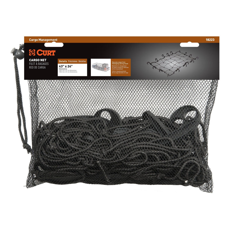 18223 Elastic Cargo Net with Hooks for Hitch Carrier, 43 x 24-in B3829