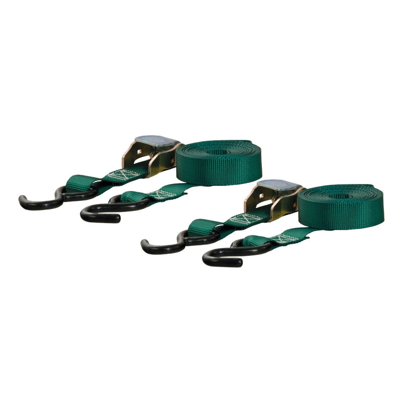83015 Cargo Straps with S-Hooks, Dark Green, 300-lb, 15-ft, 2-pk T0882