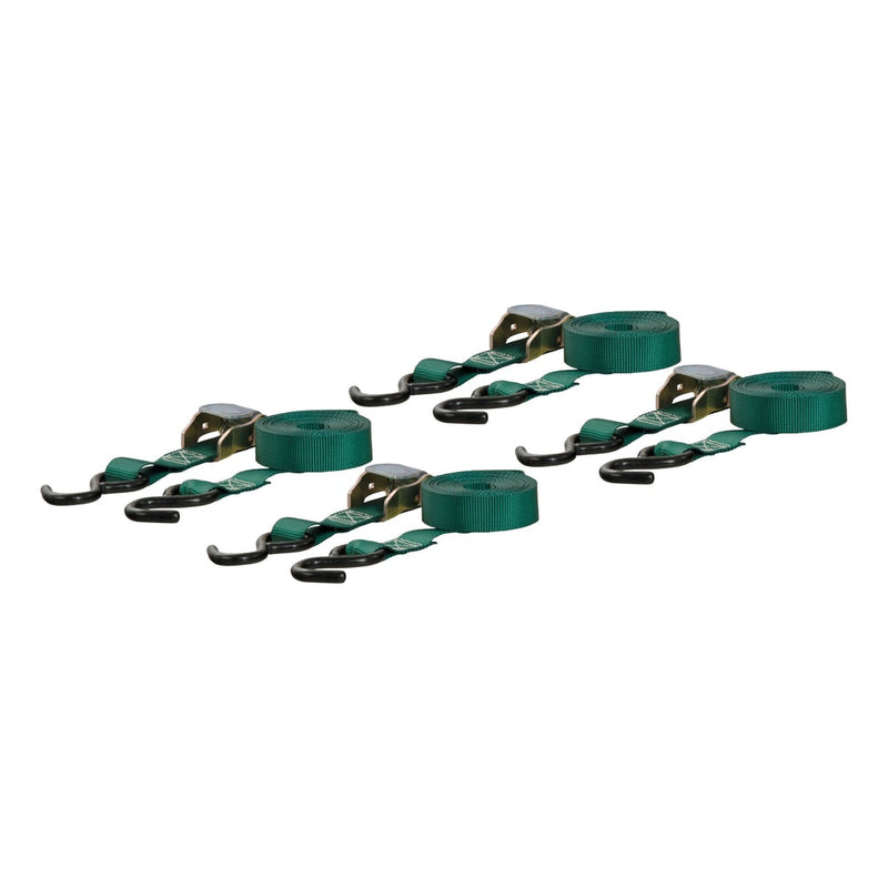 83016 Cargo Straps with S-Hooks, Dark Green, 300-lb, 16-ft, 4-pk U9205