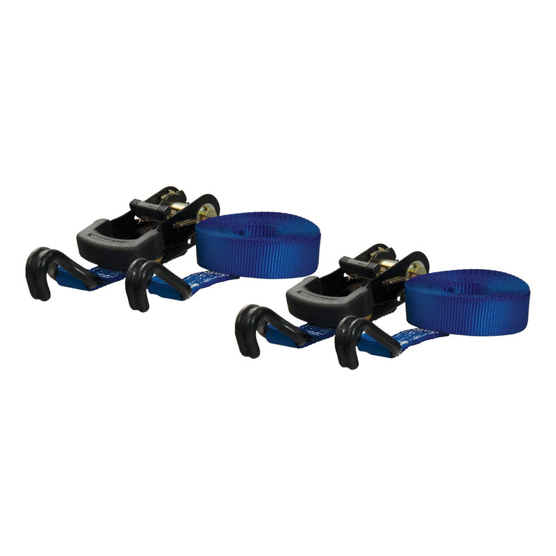 83020 Cargo Straps with J-Hooks, Blue, 733-lb, 16-ft, 2-pk B9176