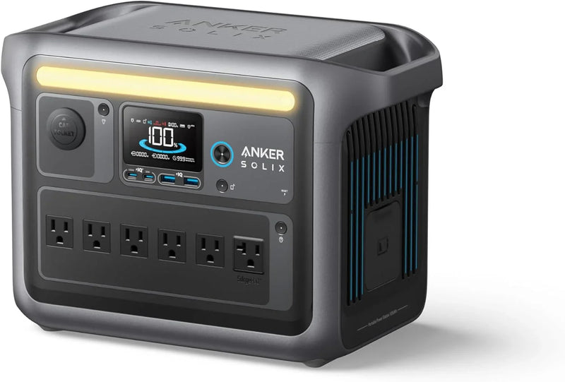 Portable Power Station with 200W Solar Panel, 1800W Solar Generator, 1056wh LFP (LiFePO4) Battery, 6 AC Outlets, Up to 2400W for Home, Power Outages, and Outdoor Camping L1353