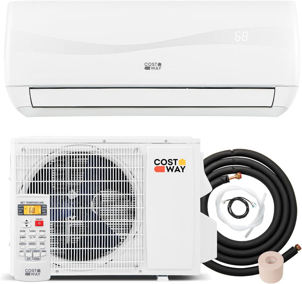 12000-watt mini split air conditioner and heater, 20 energy efficiency rating, 115 volts, wall-mounted tubeless air conditioning unit, capable of cooling rooms with an area not exceeding 750 square feet, energy-efficient inverter air conditioner equi X480