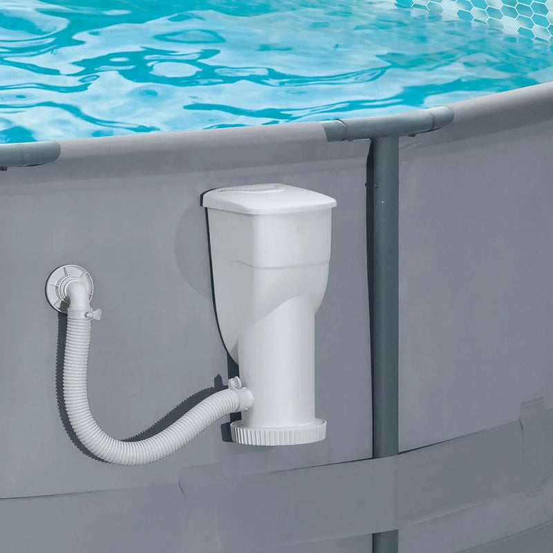 Gallons Per Hour 2 in 1 Filter Pump and Skimmer System with Clamps and 1.5 Inch Hose Fitting for Above Ground Swimming Pools D6666