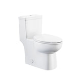 1-Piece Elongated Toilet Bowl with Soft Close, White, 3.8/4.8-L