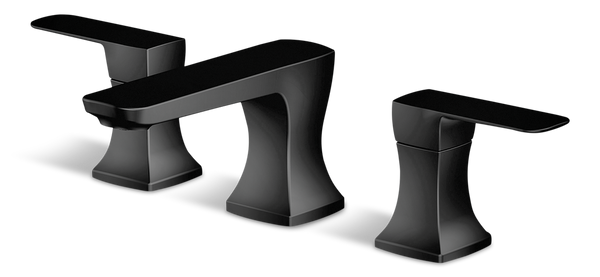 Aztek Double Handle Widespread 8-in Centreset Bathroom Sink Faucet with Pop-up Drain, Matte Black L5448