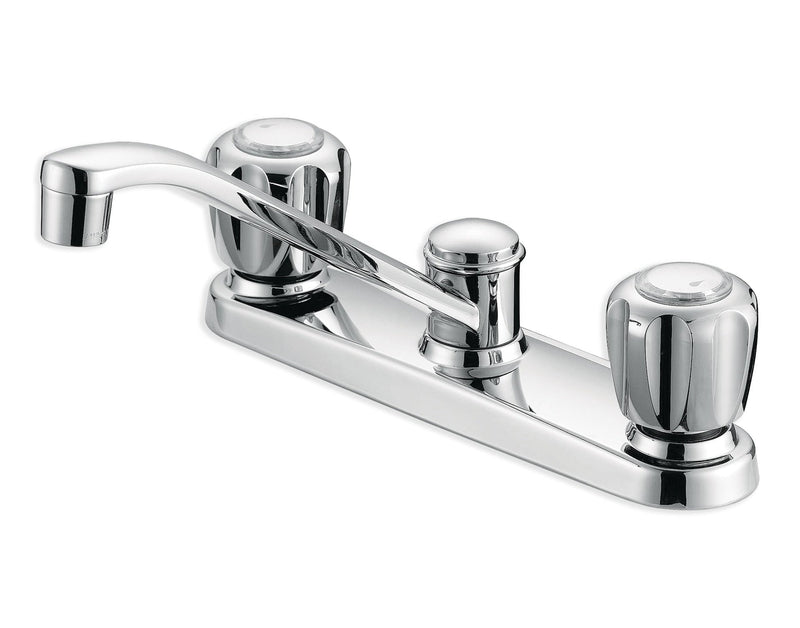 Double Handle Metal Kitchen Faucet, Chrome I8643