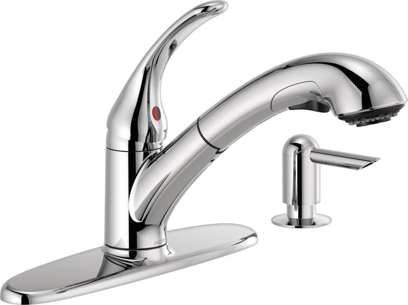Principals Single Handle Pull Out Kitchen Faucet, Chrome C7748