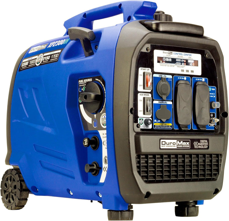 2300-watt dual-fuel portable digital inverter generator - Dual fuel (gasoline and propane), suitable for RVs and emergency use F8954
