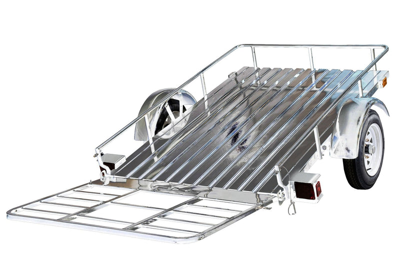 4x6-ft Single-Axle Open Rail Galvanized Utility Trailer C9796