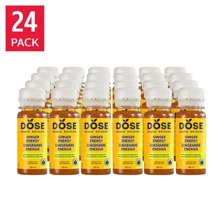 DOSE Organic Ginger Daily Booster shots, ENERGY pack, 24 x 60 mL (2 fl oz) I8724
