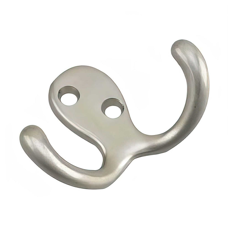 Double Wardrobe Hook, Brushed Nickel, 4pk Q5614