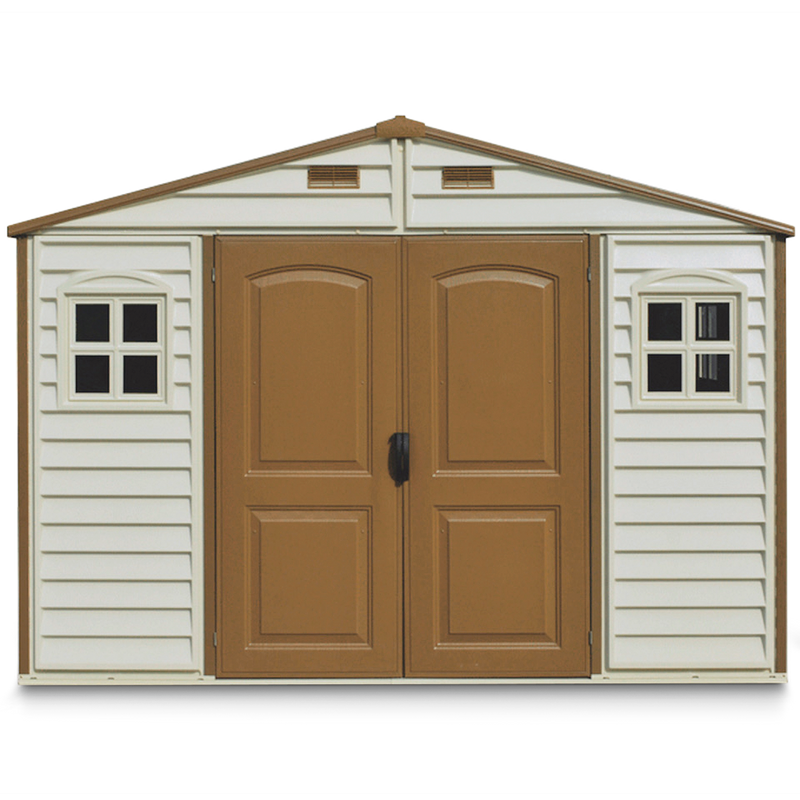 Woodside Vinyl Resin Garden Shed, Brown, 10-1/2-ft x 8-ft W2245