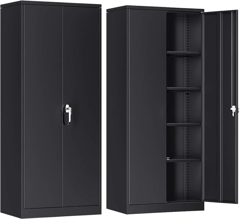Atripark Metal Storage Cabinet with Lock, 72" Lockable Garage Tool Cabinet with Doors B20