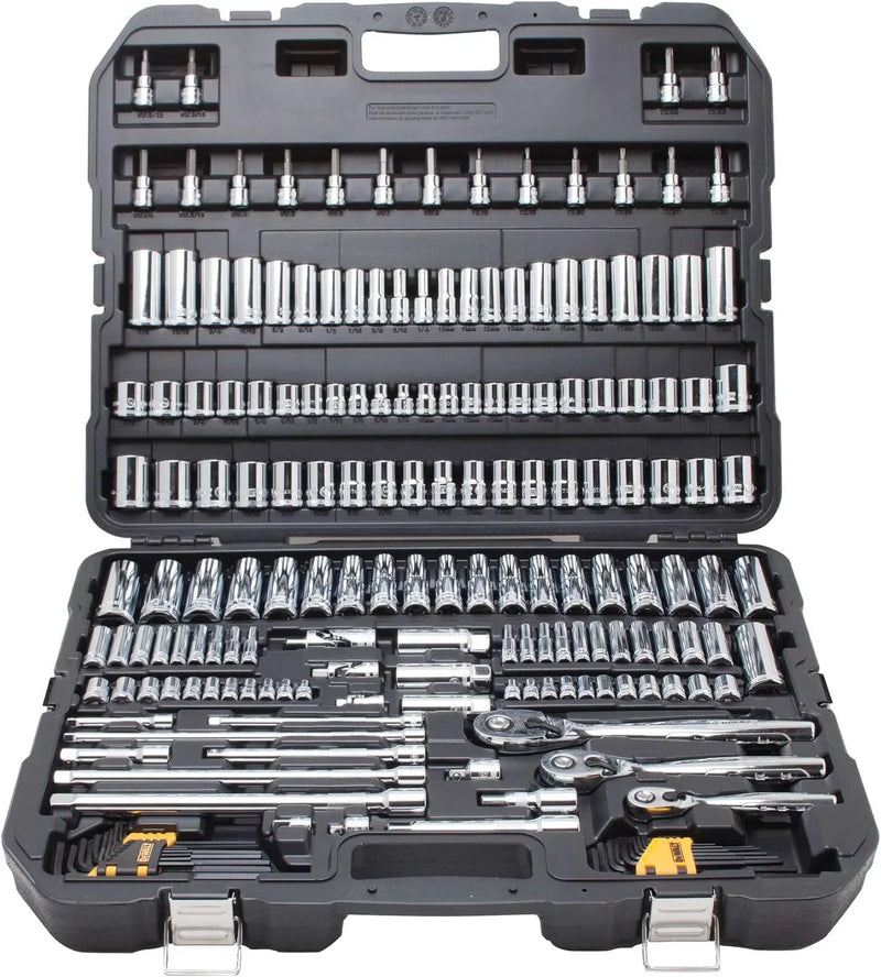 Mechanics Tool Set, SAE and Metric, 1/2, 1/4, 3/8 Drive Sizes, 192-Piece F3227