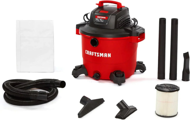 16 Gallon 6.5 Peak HP Wet/Dry Vac, Heavy-Duty Shop Vacuum B9912