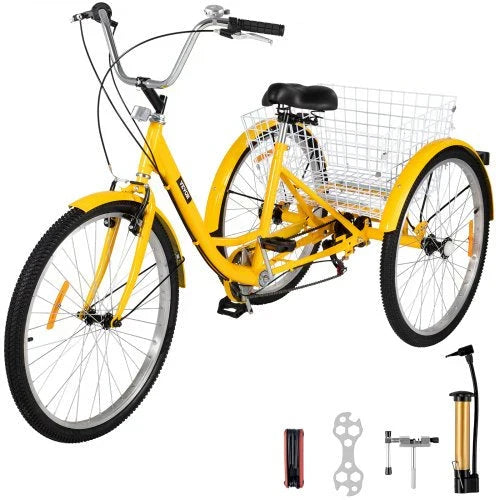 Adult Tricycle 26 7 Speed 3 Wheel Trike Bicycle Bike Cruise w Basket Shooping N5207