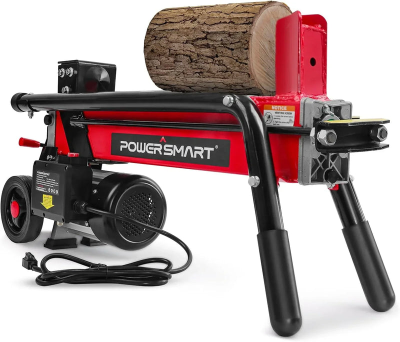 Electric Log Splitter 7-Ton - Efficient Wood Splitter with 3500 Motor Speed, 15 Amp, Horizontal Full Beam Design and Steel Wedge for Firewood & Kindling Cutting H3404