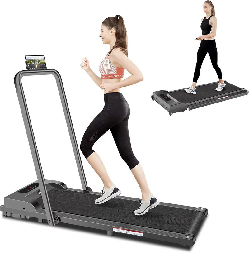2 in 1 Walking Pad Treadmill, Foldable Treadmills with Handle Bar, 2.5HP Portable Folding Treadmill with Remote Control, Under Desk Treadmill for... L6911